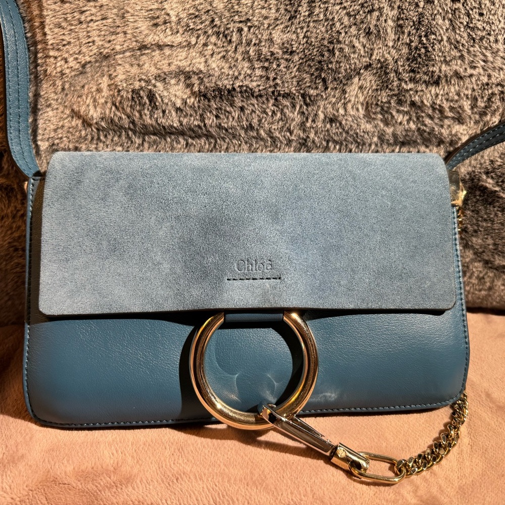 Chloe blue Faye crossbody purse